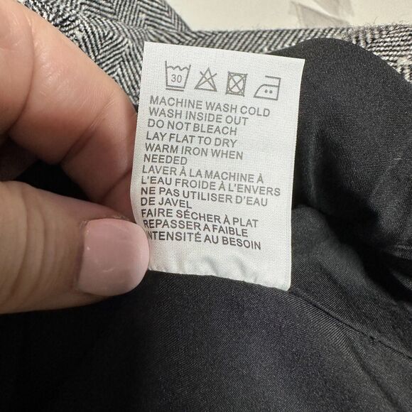 Sandrine Rose Empire Herringbone Wool Blend Blazer Gray Button Women Medium NWT - Picture 11 of 13